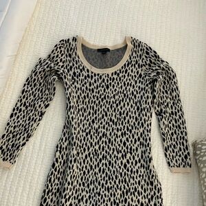 Ann Taylor Leopard Print Sweater Dress